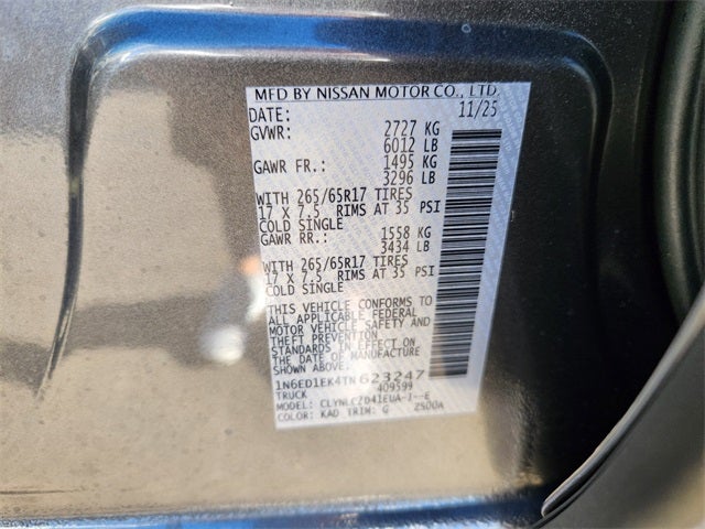 2026 Nissan Frontier SV