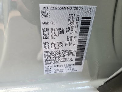 2026 Nissan Frontier PRO-4X w/R Package