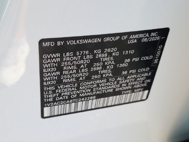 2026 Volkswagen Atlas Cross Sport 2.0T SEL R-Line Black