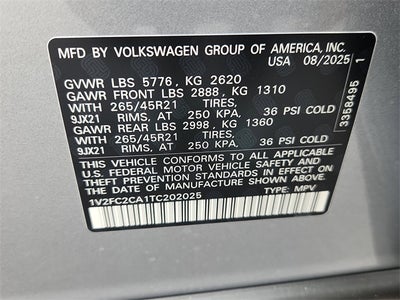 2026 Volkswagen Atlas Cross Sport 2.0T SEL Premium R-Line