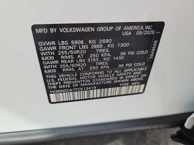 2026 Volkswagen Atlas 2.0T SE W/TECHNOLOGY