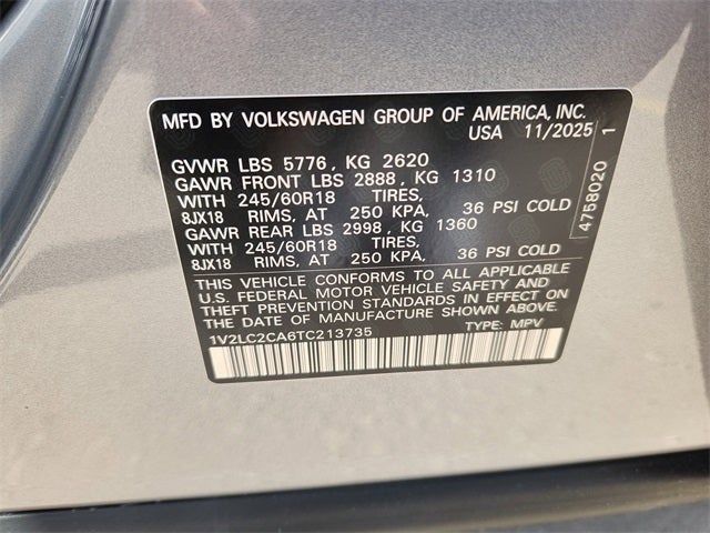 2026 Volkswagen Atlas Cross Sport 2.0T SE