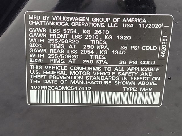 2021 Volkswagen Atlas 3.6L V6 SE w/Technology R-Line