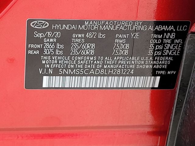 2020 Hyundai Santa Fe Limited