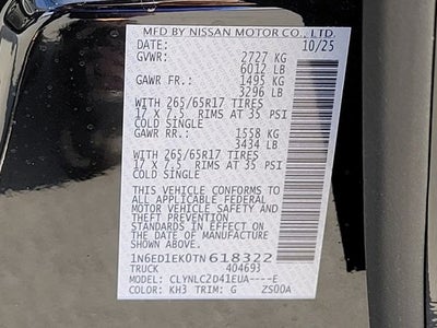 2026 Nissan Frontier SV