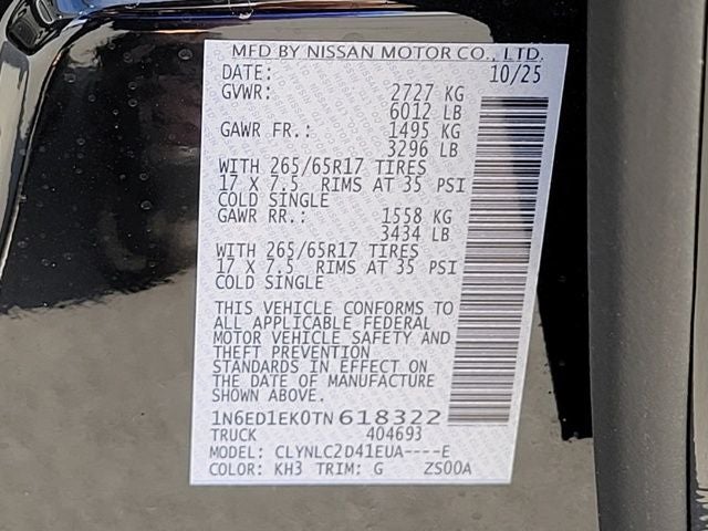 2026 Nissan Frontier SV