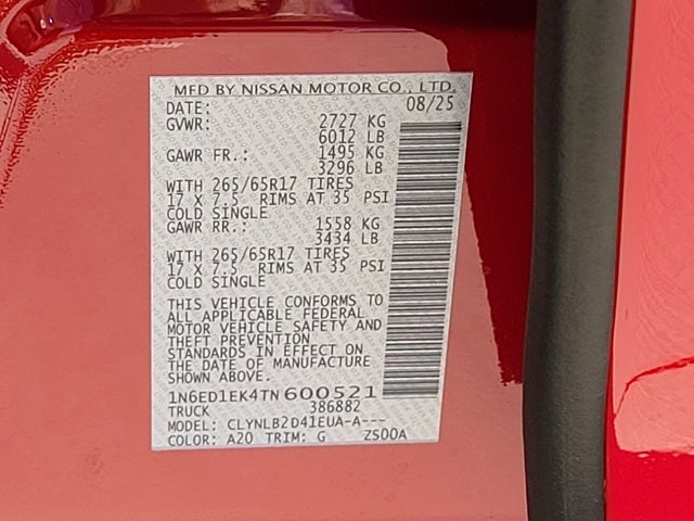 2026 Nissan Frontier SV