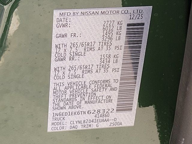 2026 Nissan Frontier SV