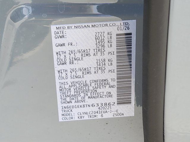 2026 Nissan Frontier SV