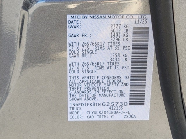 2026 Nissan Frontier SV