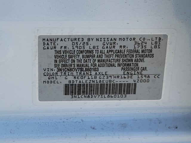 2025 Nissan Versa 1.6 S