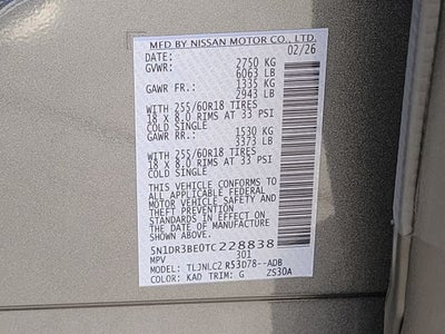 2026 Nissan Pathfinder SV