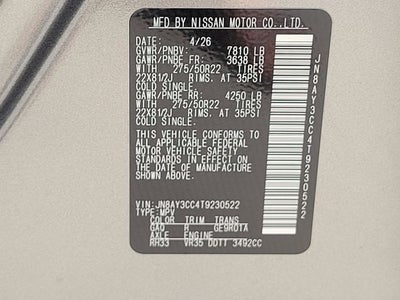 2026 Nissan Armada Platinum Reserve