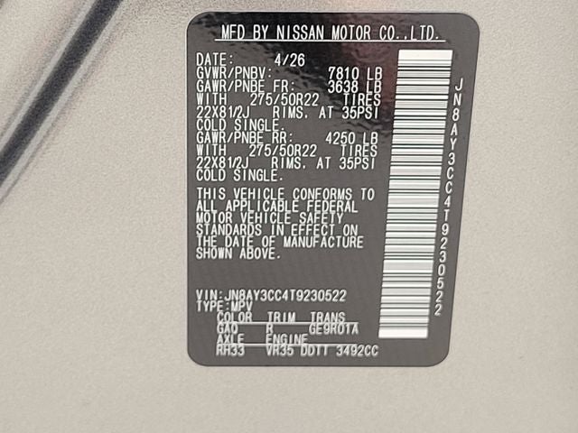 2026 Nissan Armada Platinum Reserve