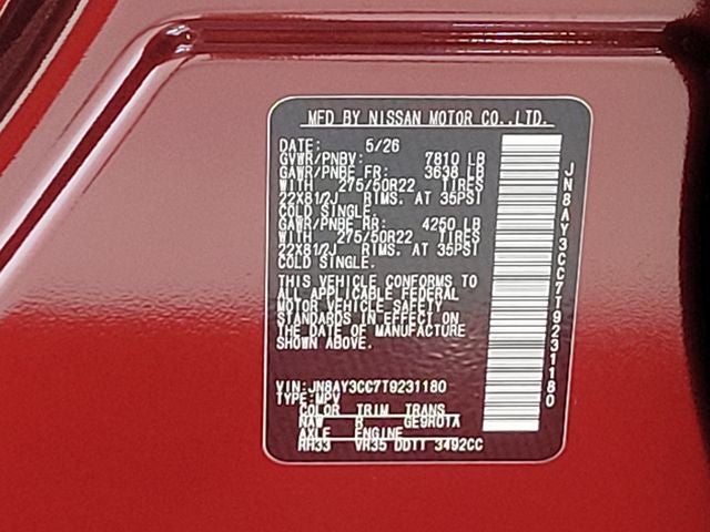 2026 Nissan Armada Platinum Reserve